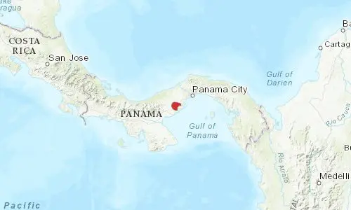 Panamanian golden frog range map