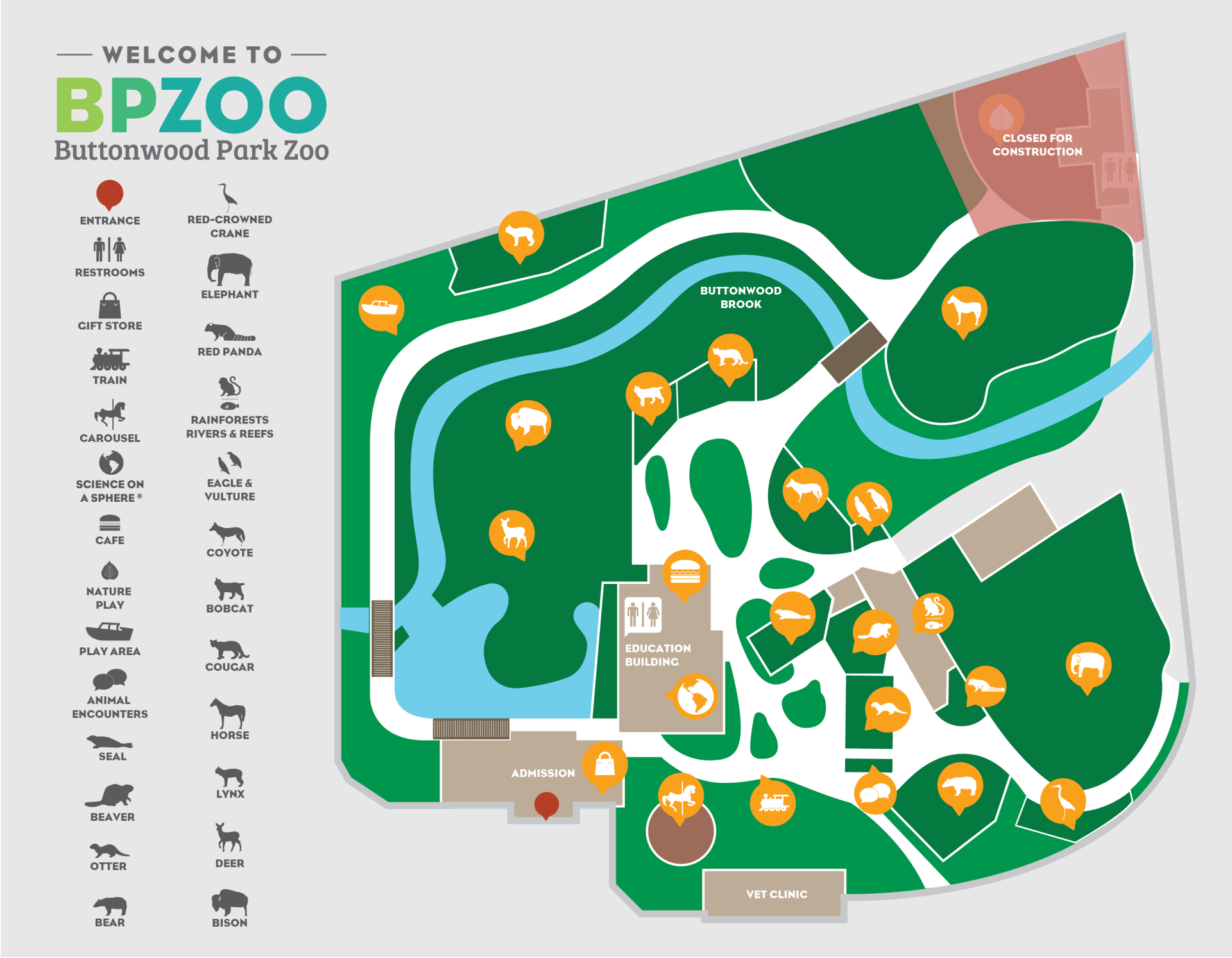Buttonwood park zoo map 2025